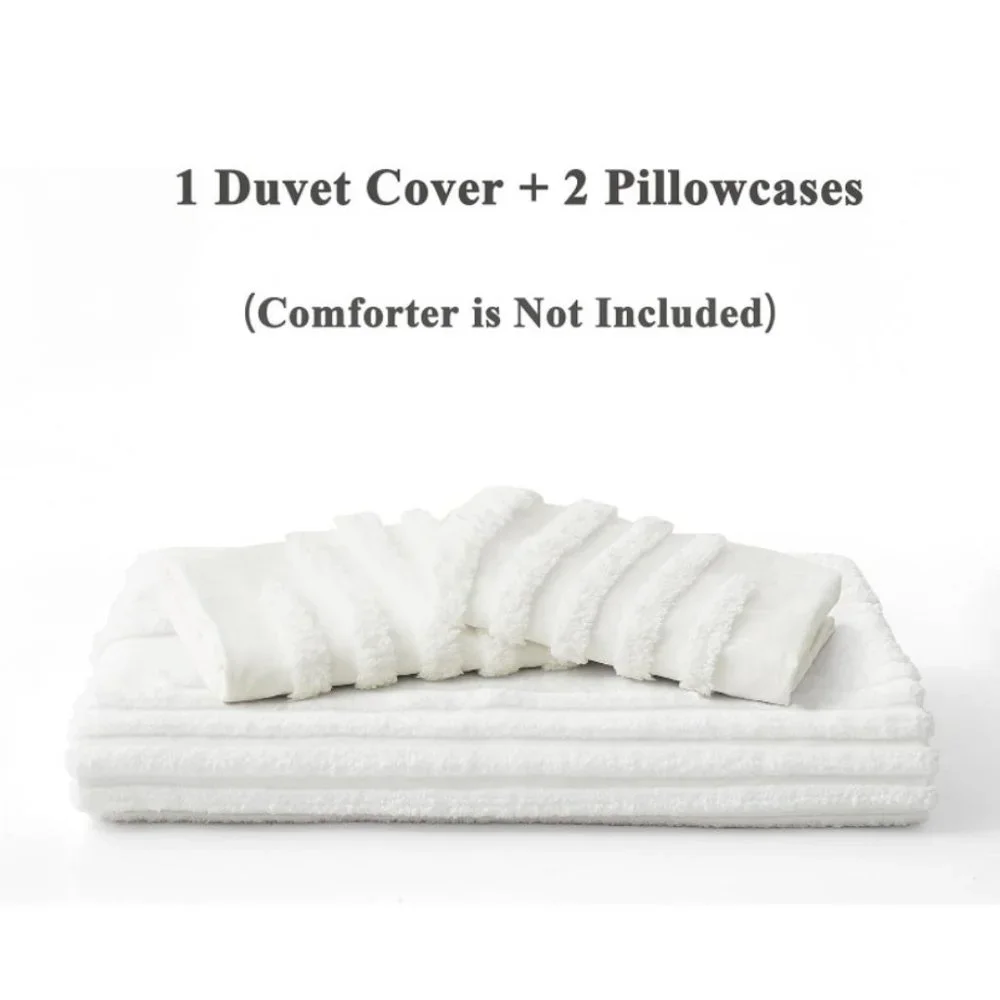BEDAZZLED Duvet Cover King Size, 3 Pieces Boho Bedding Sets for Shabby Chic Home - Picture 4 of 6